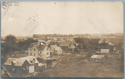 WAKONDA SD BIRDSEYE VIEW ANTIQUE REAL PHOTO POSTCARD RPPC