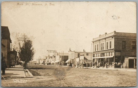 SIOUX FALLS SD STREET VIEW ANTIQUE REAL PHOTO POSTCARD RPPC