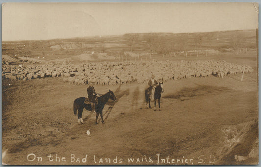 INTERIER SD ON THE BAD LANDS WALLS ANTIQUE REAL PHOTO POSTCARD RPPC