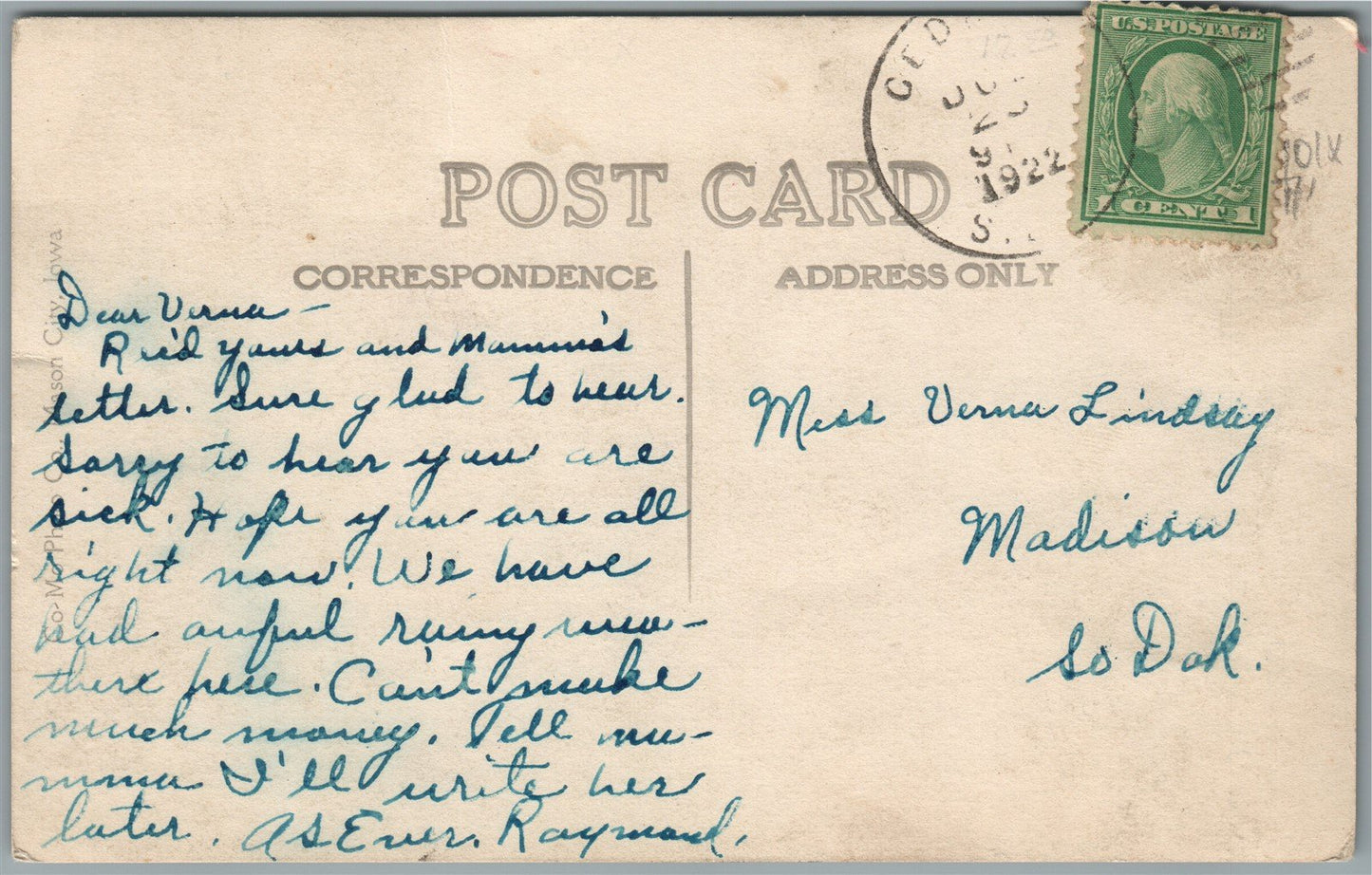 GEDDES SD CHARLES MIX COUNTY HOSPITAL ANTIQUE REAL PHOTO POSTCARD RPPC
