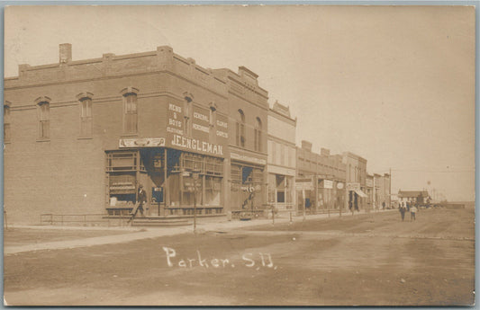 PARKER SD STREET VIEW ANTIQUE REAL PHOTO POSTCARD RPPC