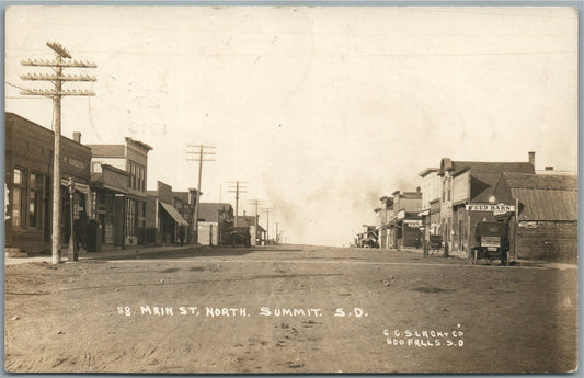 SUMMIT SD MAIN STREET ANTIQUE REAL PHOTO POSTCARD RPPC