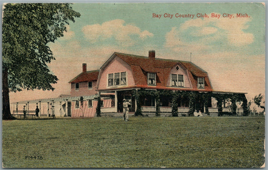 BAY CITY MI COUNTRY CLUB ANTIQUE POSTCARD