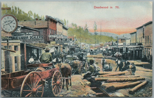 DEADWOOD SD GOLD RUSH ERA ANTIQUE POSTCARD