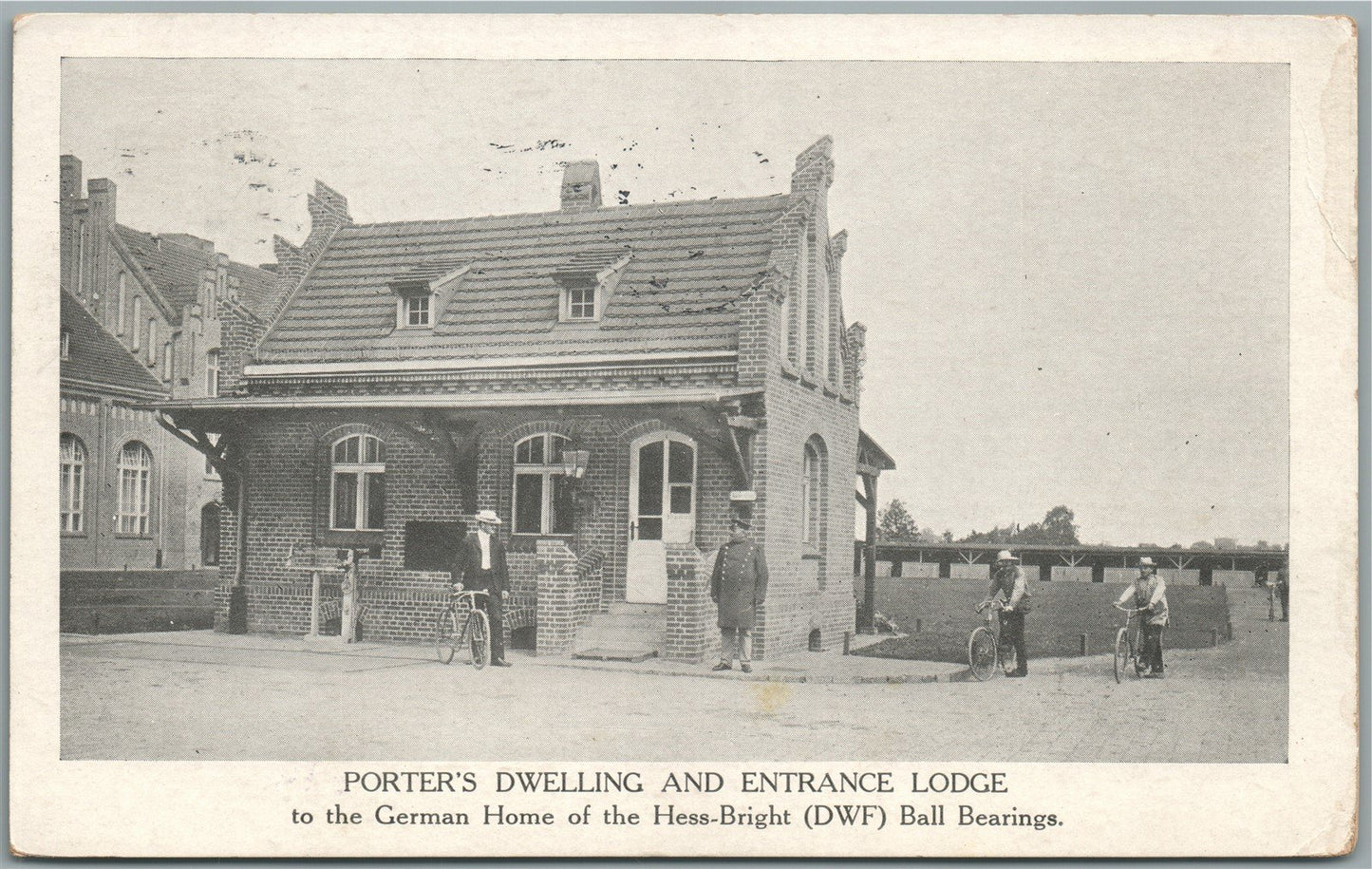 PHILADELPHIA PA GERMAN HOME OF HESS-BRIGHT (DWF) BALL BEARINGS ANTIQUE POSTCARD
