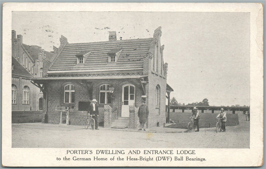 PHILADELPHIA PA GERMAN HOME OF HESS-BRIGHT (DWF) BALL BEARINGS ANTIQUE POSTCARD