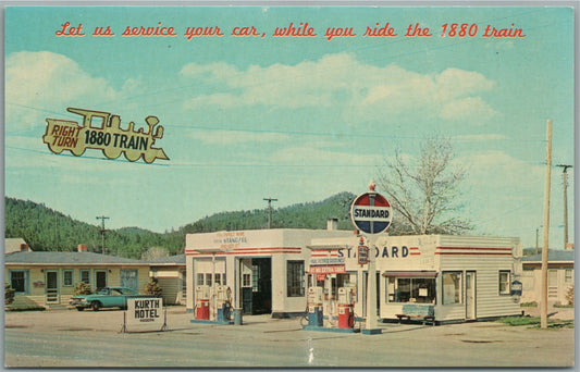HILL CITY SD STANDARD OIL GAS STATION VINTAGE POSTCARD