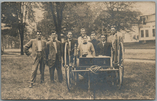 SOUTH DAKOTA HAND-TUB FIRE ENGINE ANTIQUE REAL PHOTO POSTCARD RPPC