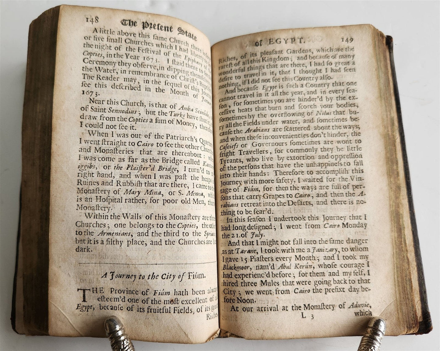 1678 PRESENT STATE of EGYPT antique 1672 VOYAGE of Johann Wansleben 1st EDITION