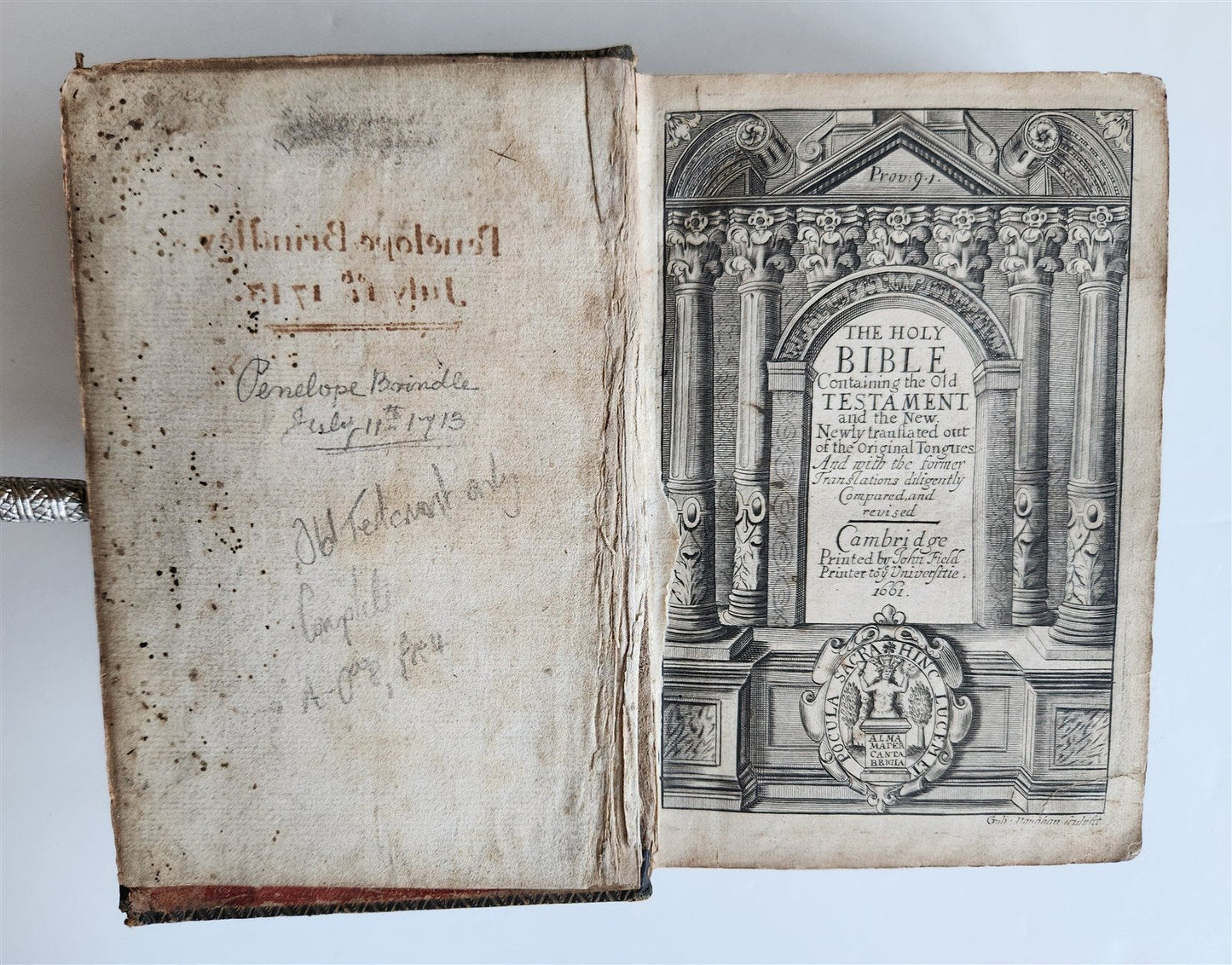 1661 BIBLE in ENGLISH antique OLD TESTAMENT Cambridge
