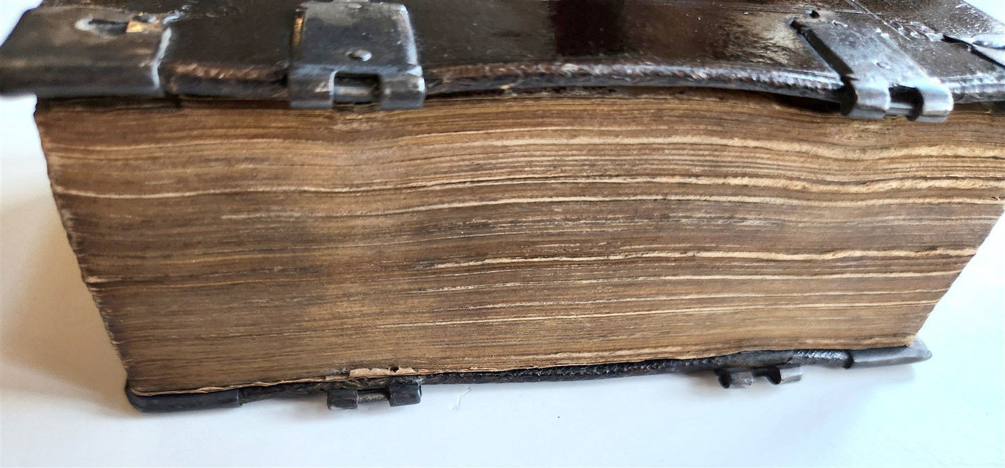 1681 BIBLE in ENGLISH antique OLD & NEW TESTAMENT BINDING w/METAL CORNER PIECES