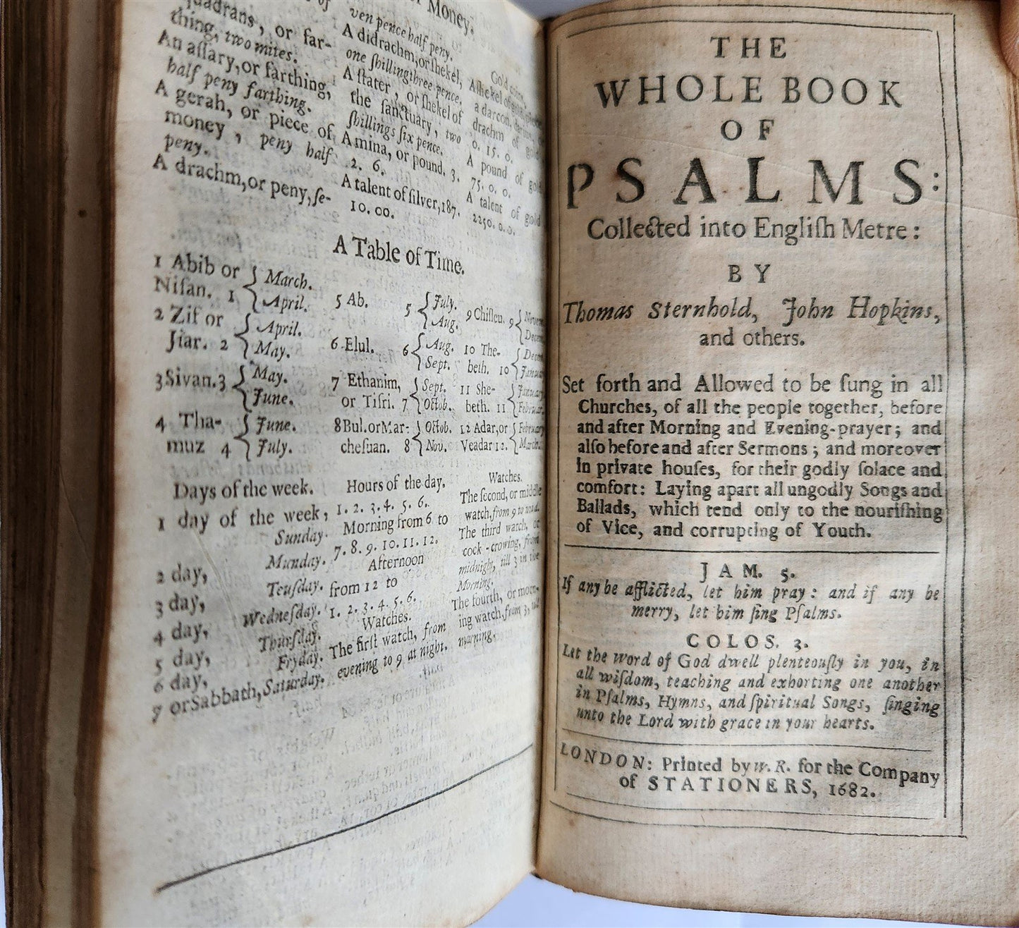 1681 BIBLE in ENGLISH antique OLD & NEW TESTAMENT BINDING w/METAL CORNER PIECES