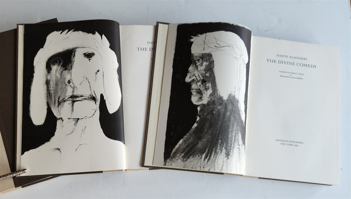 1969 DIVINE COMEDY by DANTE illustrated & SIGNED! by LEONARD BASKIN 3 VOLUMES
