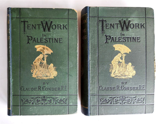 1879 TENT WORK in PALESTINE DISCOVERY & ADVENTURE antique 2 VOLUMES ILLUSTRATED