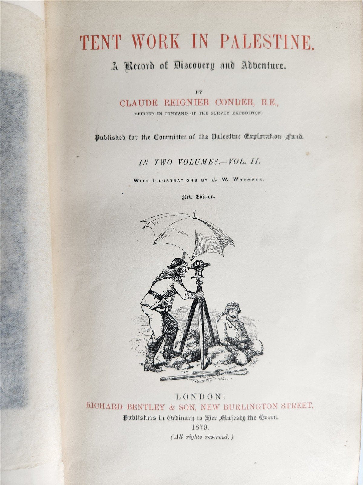 1879 TENT WORK in PALESTINE DISCOVERY & ADVENTURE antique 2 VOLUMES ILLUSTRATED
