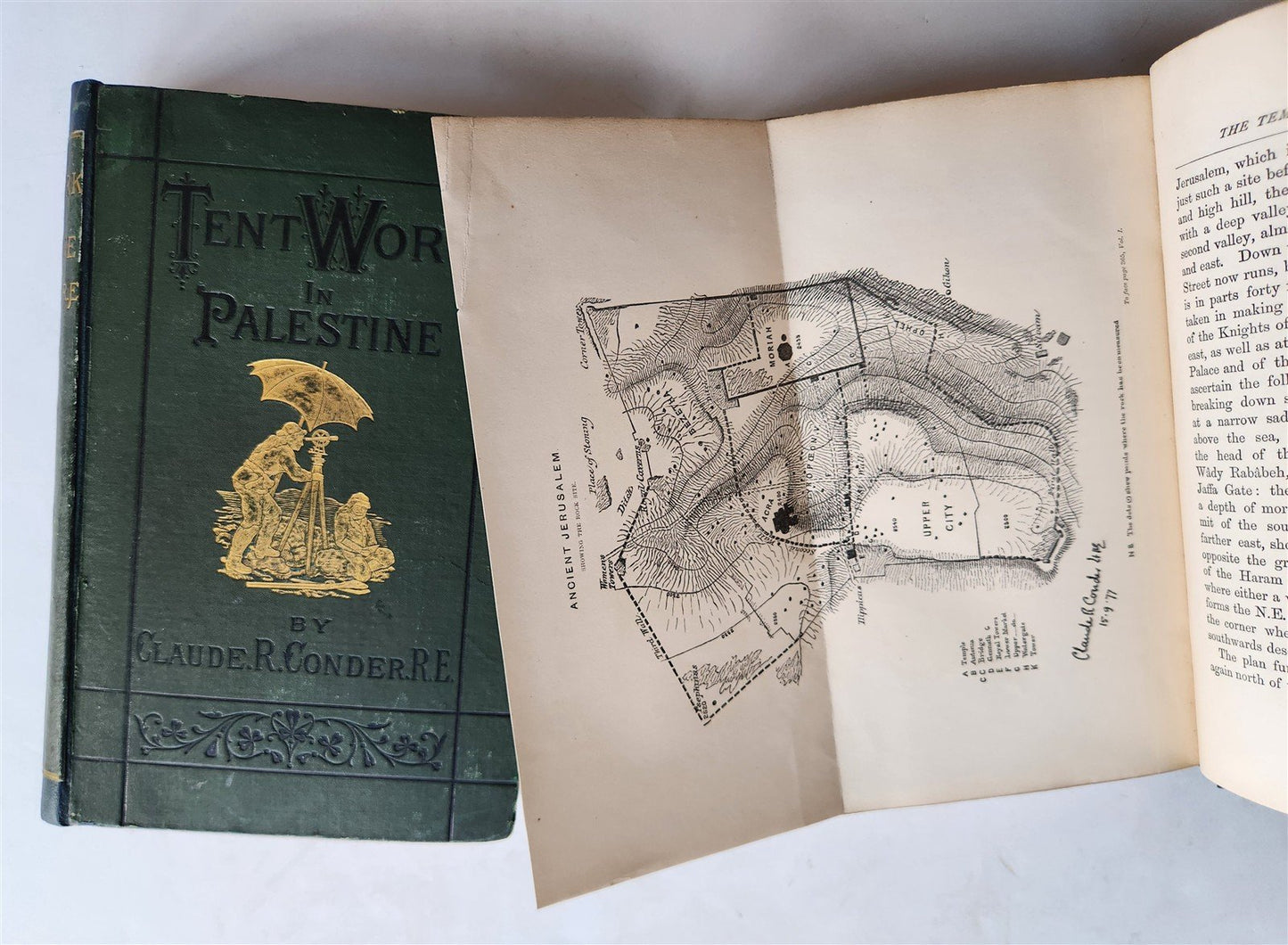 1879 TENT WORK in PALESTINE DISCOVERY & ADVENTURE antique 2 VOLUMES ILLUSTRATED