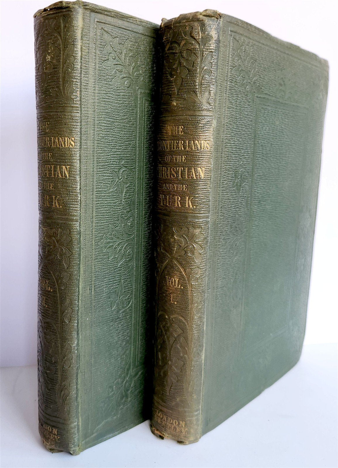 1853 FRONTIER LANDS of CHRISTIAN & TURK antique 2 VOLUMES w/ MAP by J.Skene