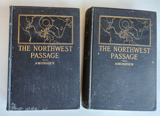 1908 AMUNDSEN NORTH WEST PASSAGE 2 VOLS antique Ship Gjoa Voyage of Exploration