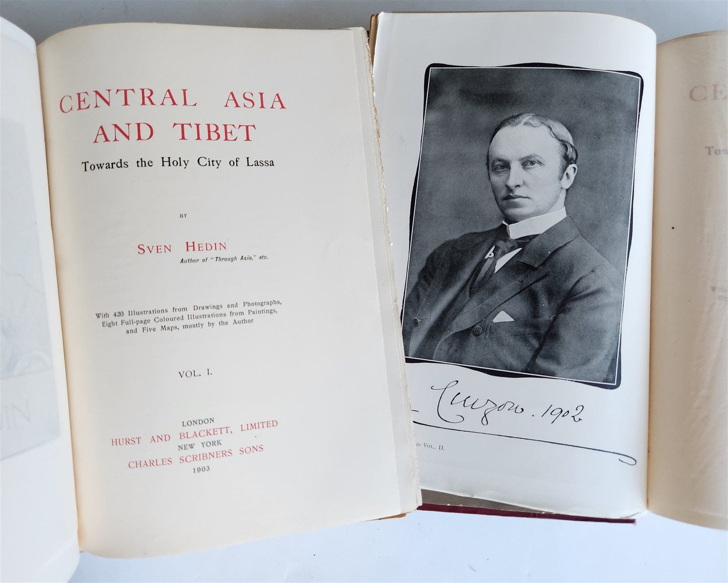 1903 CENTRAL ASIA & TIBET by SVEN HEDIN 2 VOLS antique ILLUSTRATED