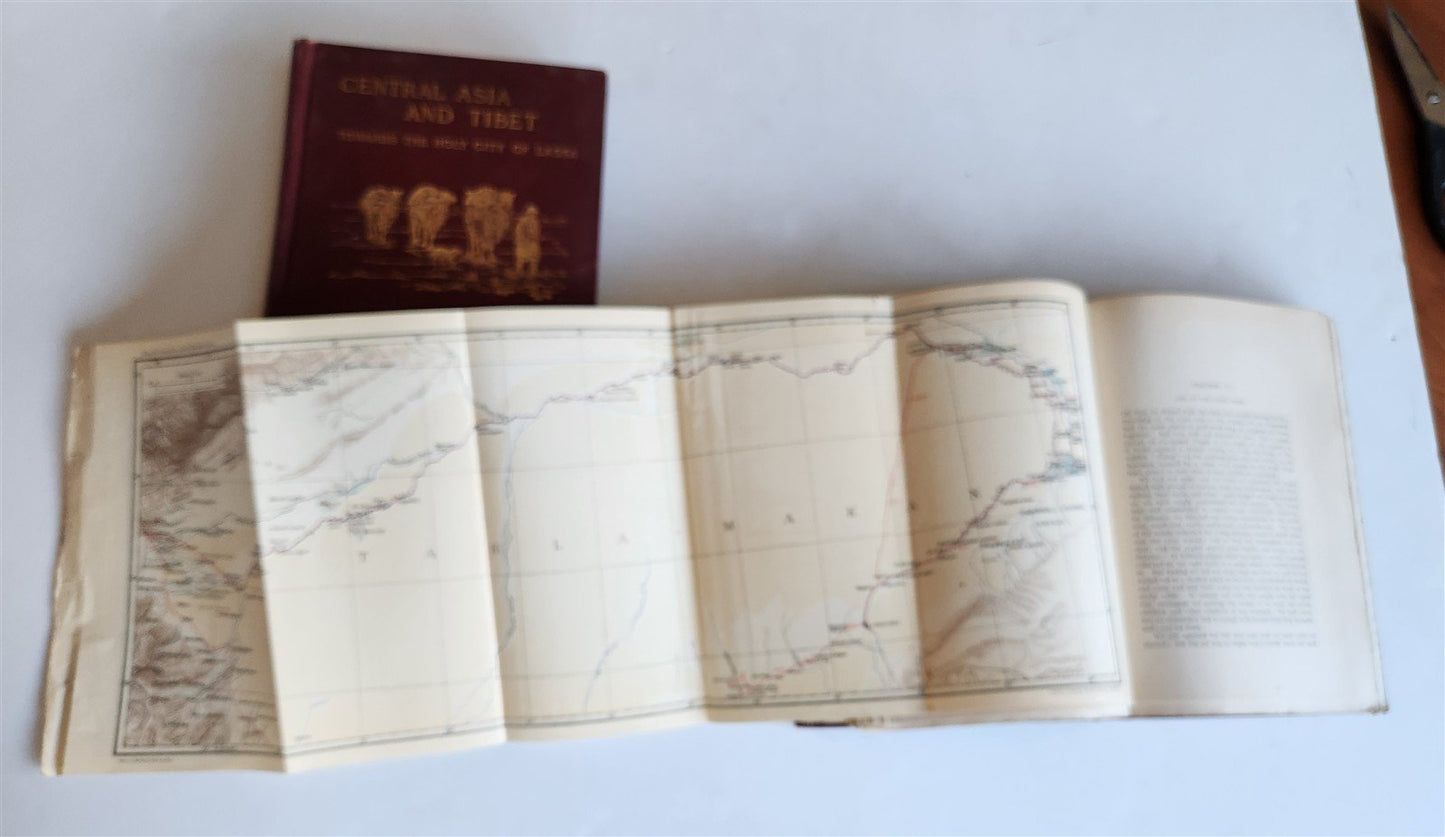 1903 CENTRAL ASIA & TIBET by SVEN HEDIN 2 VOLS antique ILLUSTRATED