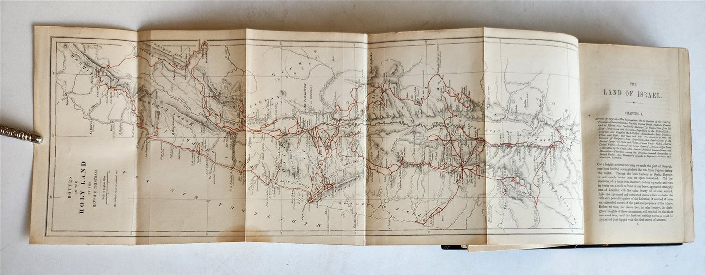 1876 THE LAND OF ISRAEL JOURNAL OF TRAVELS in PALESTINE ILLUSTRATED antique