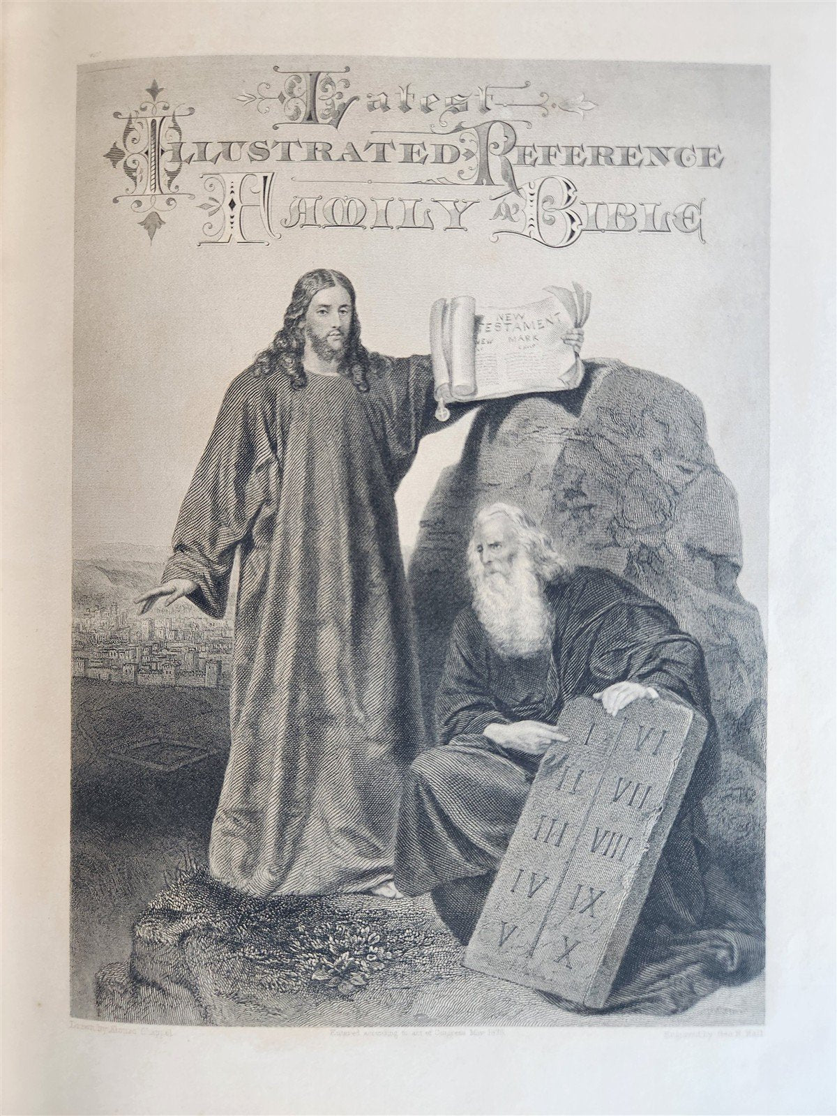 1875 BIBLE in ENGLISH ANTIQUE VICTORIAN MASSIVE FOLIO GUSTAVE DORE ILLUSTRATED