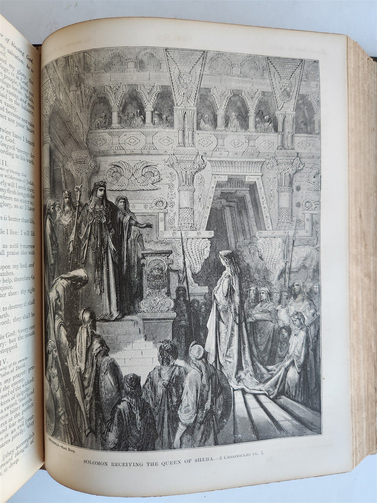 1875 BIBLE in ENGLISH ANTIQUE VICTORIAN MASSIVE FOLIO GUSTAVE DORE ILLUSTRATED