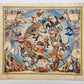 VINTAGE CELESTIAL MAP by CELLARIUS w/ ZODIAC SIGNS of NORTHERN HEMISPHERE