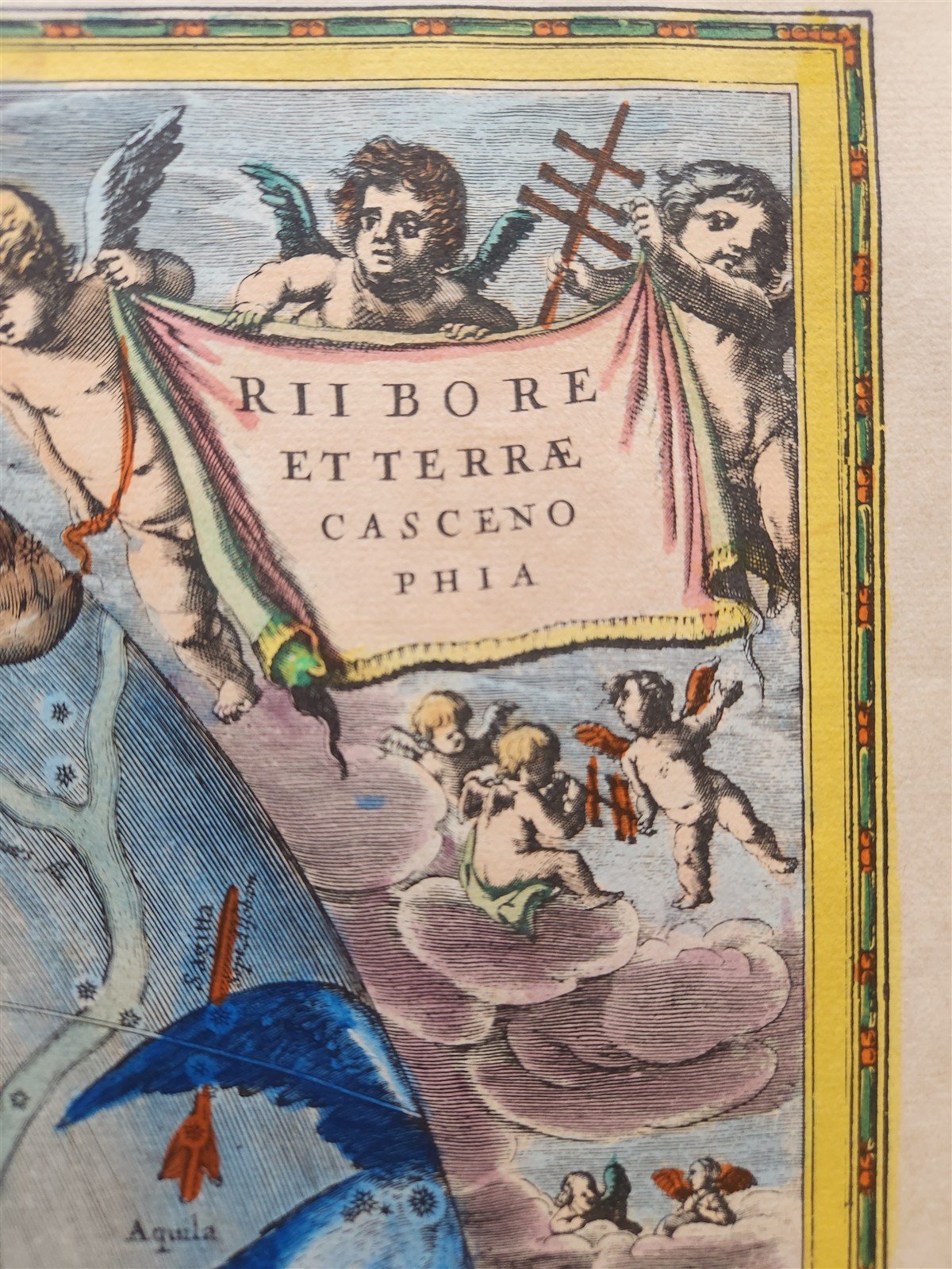 VINTAGE CELESTIAL MAP by CELLARIUS w/ ZODIAC SIGNS of NORTHERN HEMISPHERE