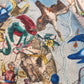 VINTAGE CELESTIAL MAP by CELLARIUS w/ ZODIAC SIGNS of NORTHERN HEMISPHERE