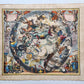 VINTAGE CELESTIAL MAP by CELLARIUS w/ ZODIAC SIGNS of SOUTHERN HEMISPHERE