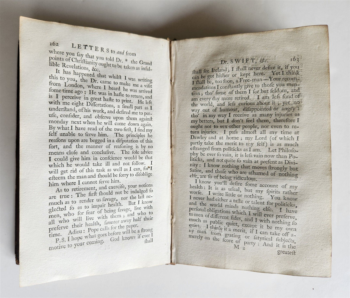 1741 LETTERS TO & FROM DR.J.SWIFT from YEAR 1714, TO 1738 antique