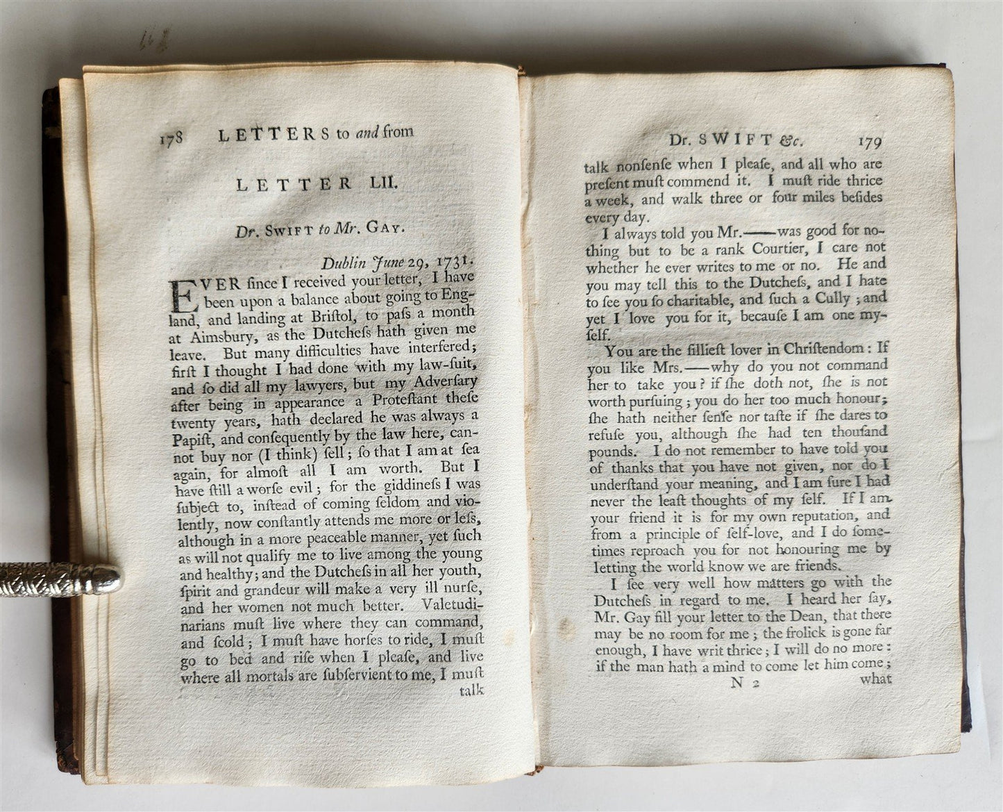 1741 LETTERS TO & FROM DR.J.SWIFT from YEAR 1714, TO 1738 antique