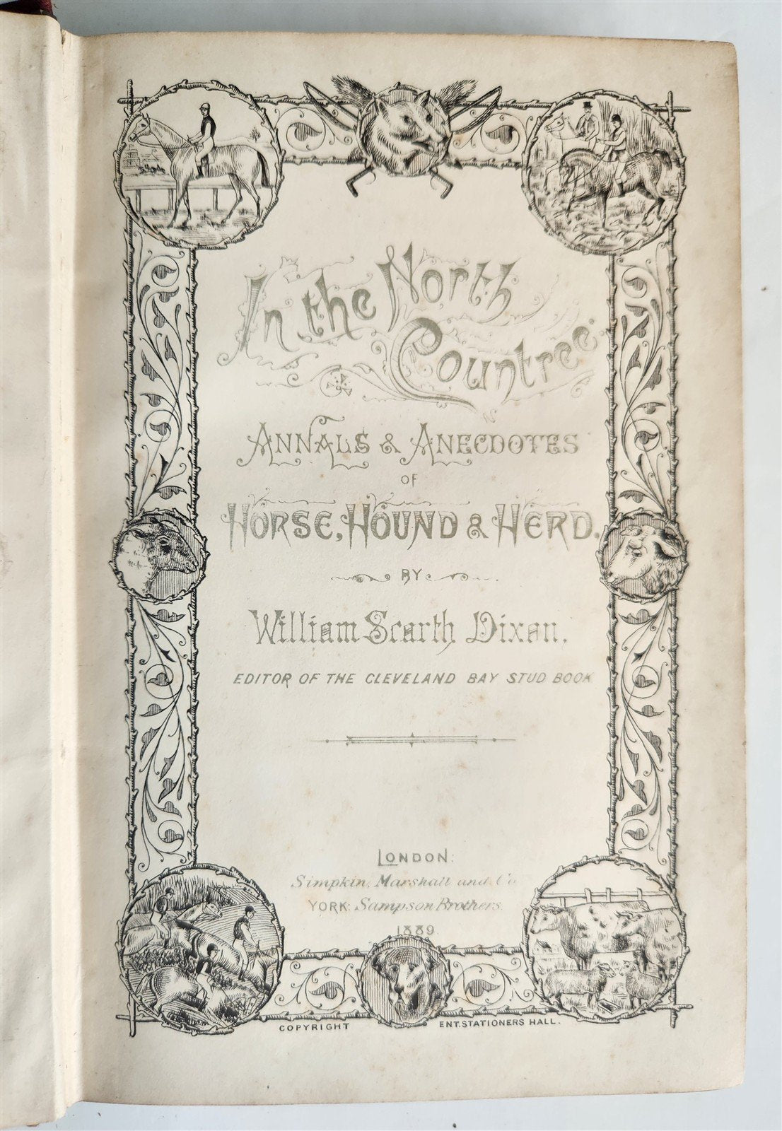 1889 IN THE NORTH COUNTREE ANNALS of HORSE HOUND & HERD antique ILLUSTRATED