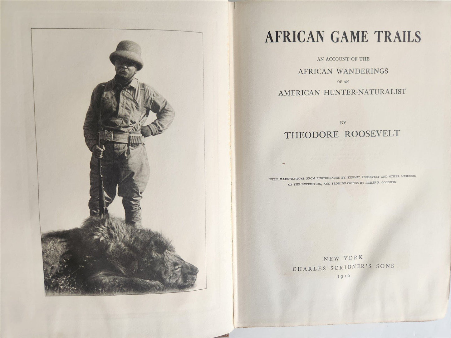1910 AFRICAN GAME TRAILS by THEODORE ROOSEVELT antique ILLUSTRATED