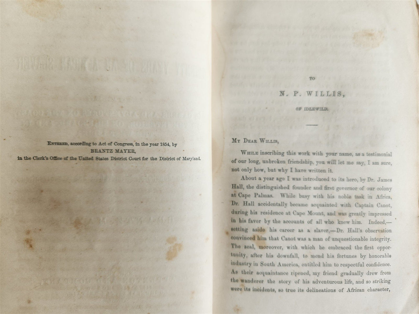 1854 CAPTAIN CANOT TWENTY YEARS of an AFRICAN SLAVER antique ILLUSTRATED 1st ed