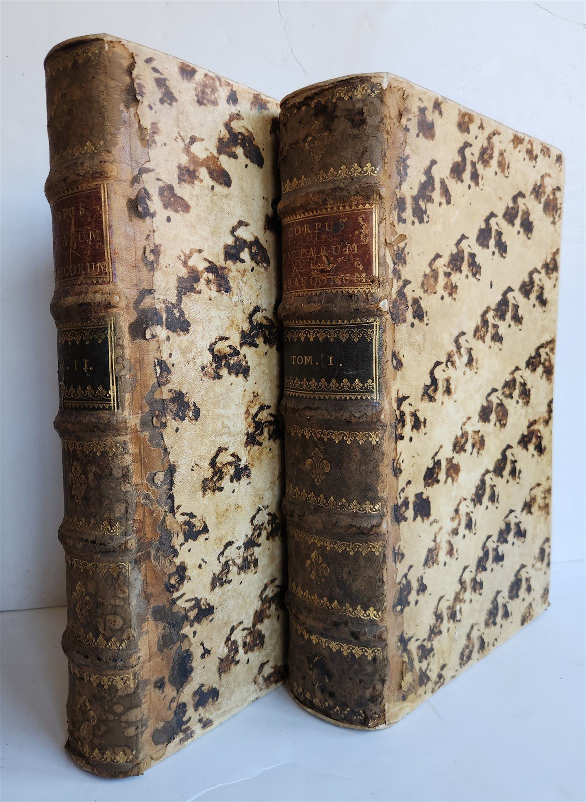 1614 ANCIENT GREEK POETRY 2 FOLIO VOLUMES antique VELLUM BOUND