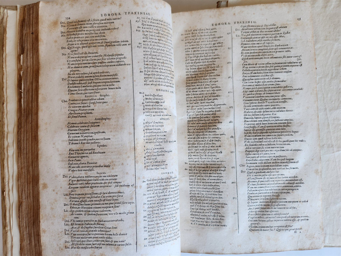 1614 ANCIENT GREEK POETRY 2 FOLIO VOLUMES antique VELLUM BOUND