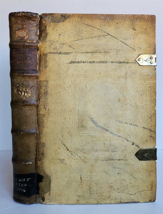 1746 CANON LAW antique PIGSKIN BOUND FOLIO