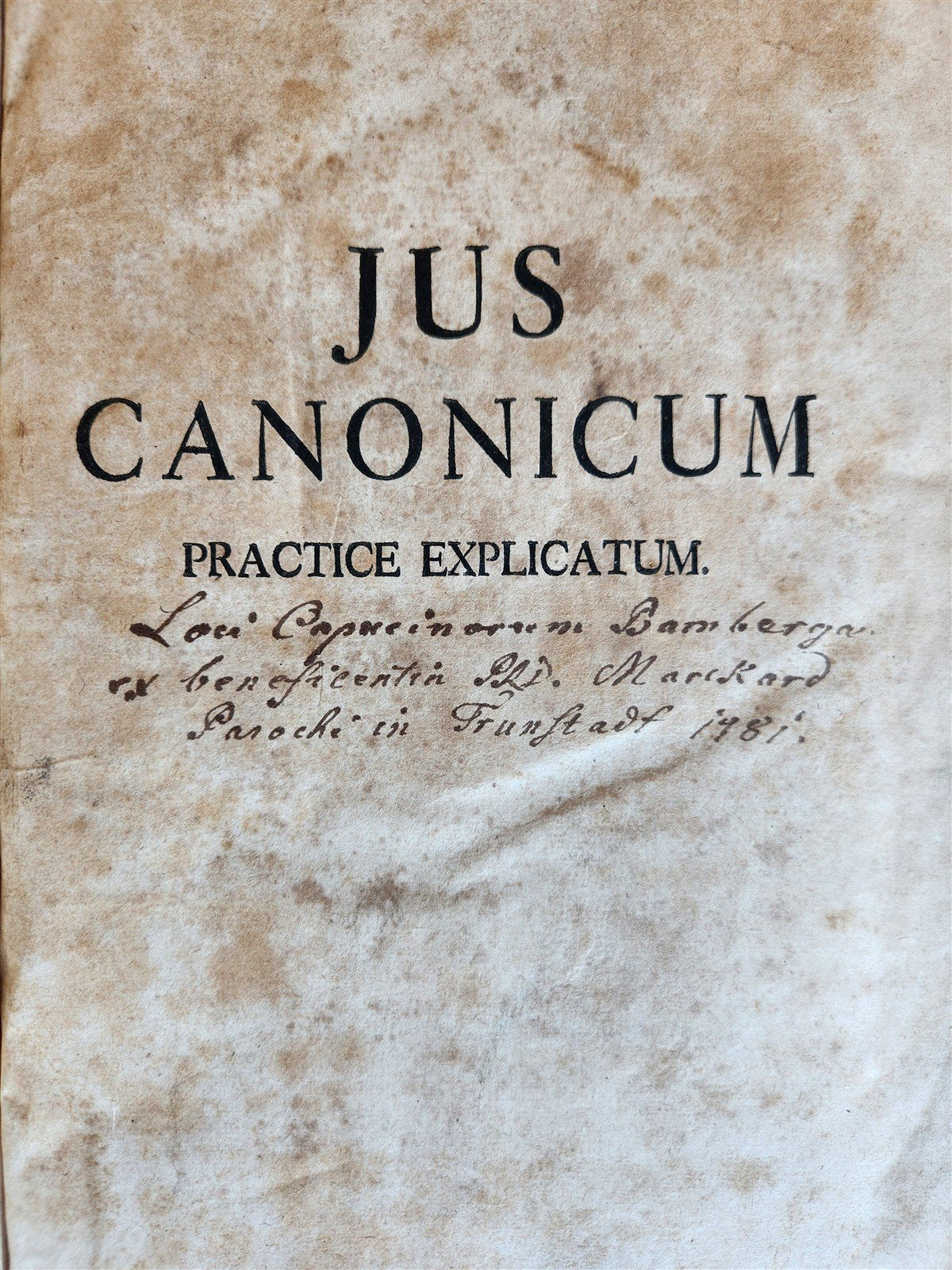 1746 CANON LAW antique PIGSKIN BOUND FOLIO