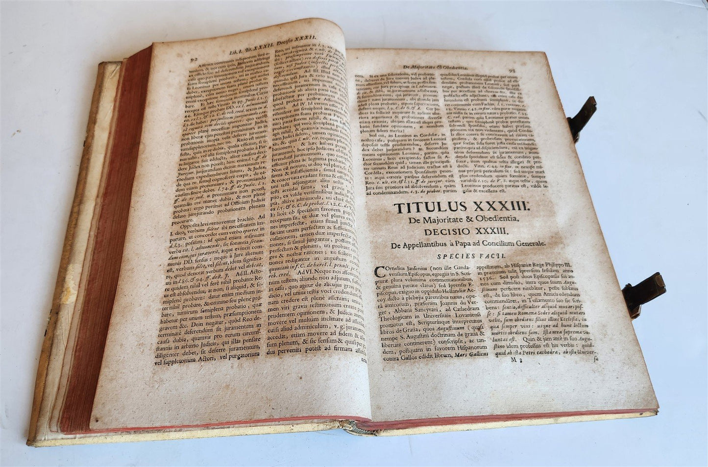 1746 CANON LAW antique PIGSKIN BOUND FOLIO