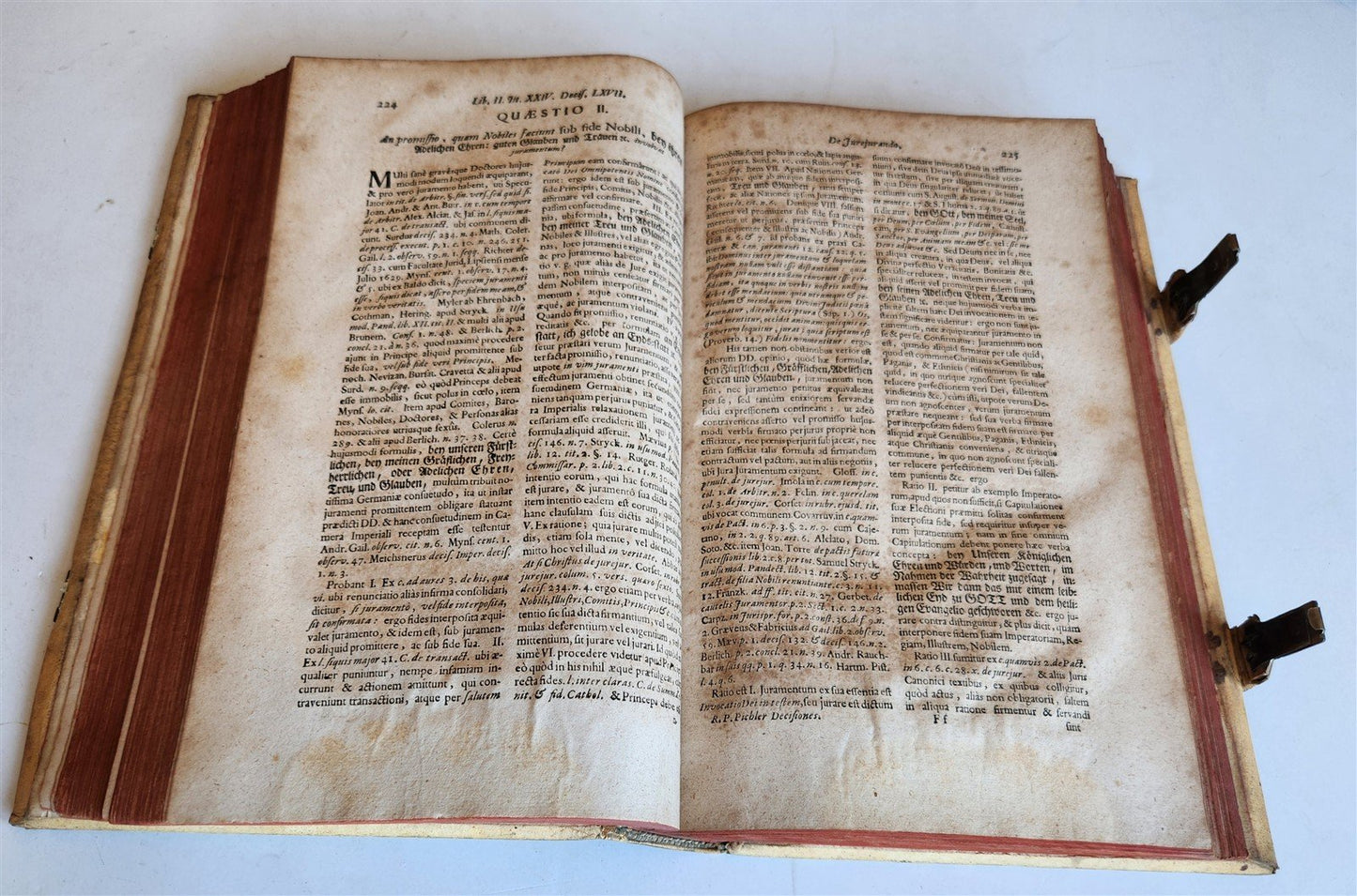 1746 CANON LAW antique PIGSKIN BOUND FOLIO