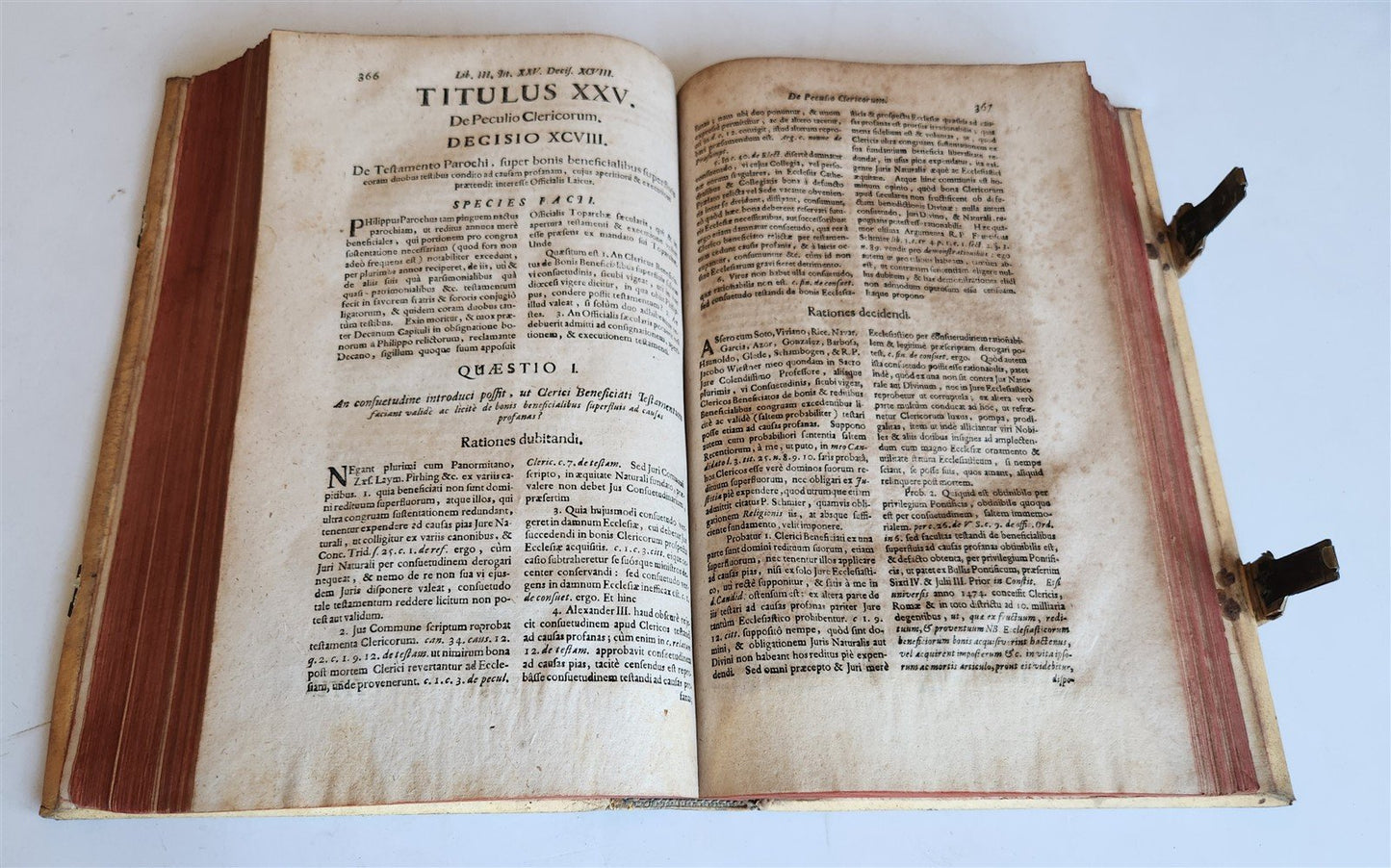 1746 CANON LAW antique PIGSKIN BOUND FOLIO