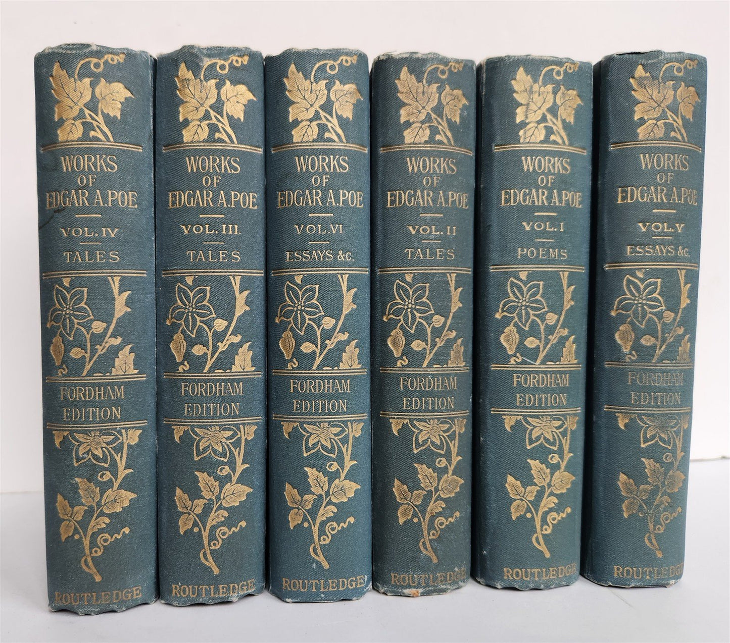 1896 WORKS OF EDGAR POE 6 VOLUMES SET antique ILLUSTRATED