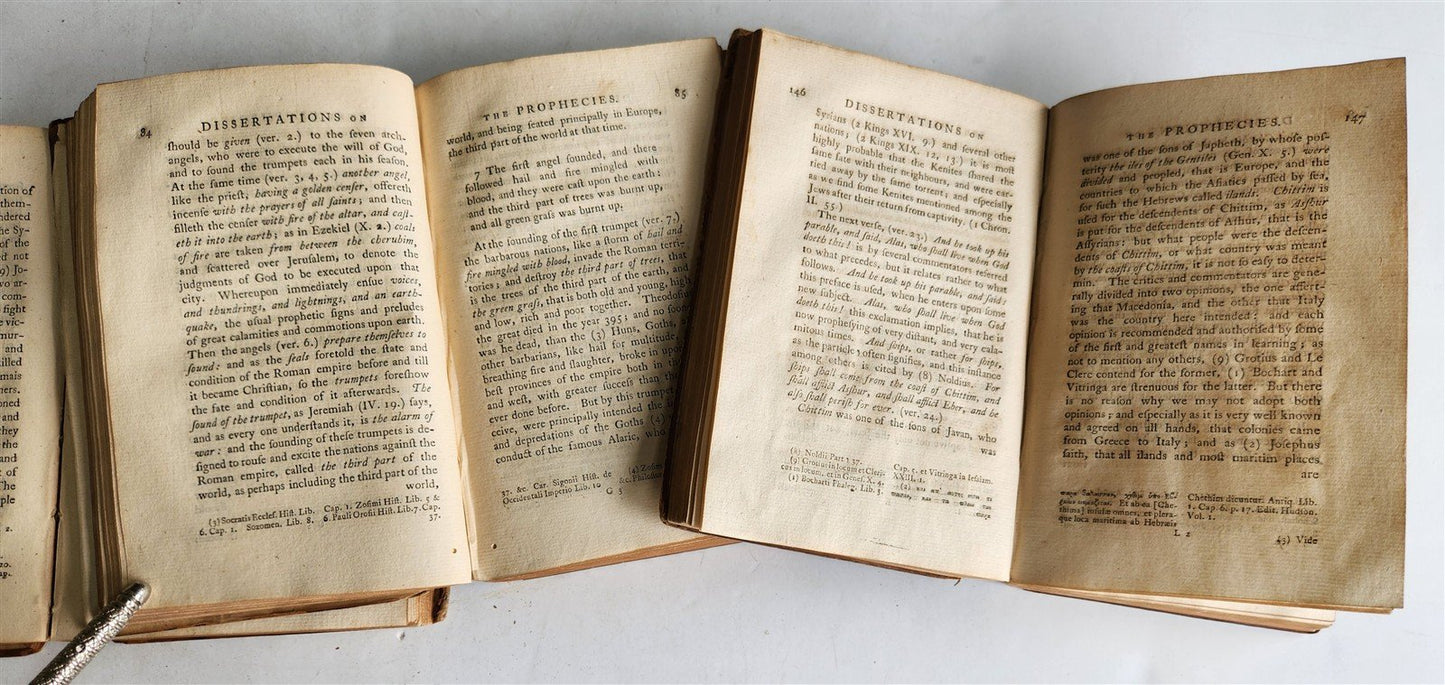 1771 THOMAS NEWTON Dissertations on the Prophecies 3 VOLUMES SET antique 18th C.