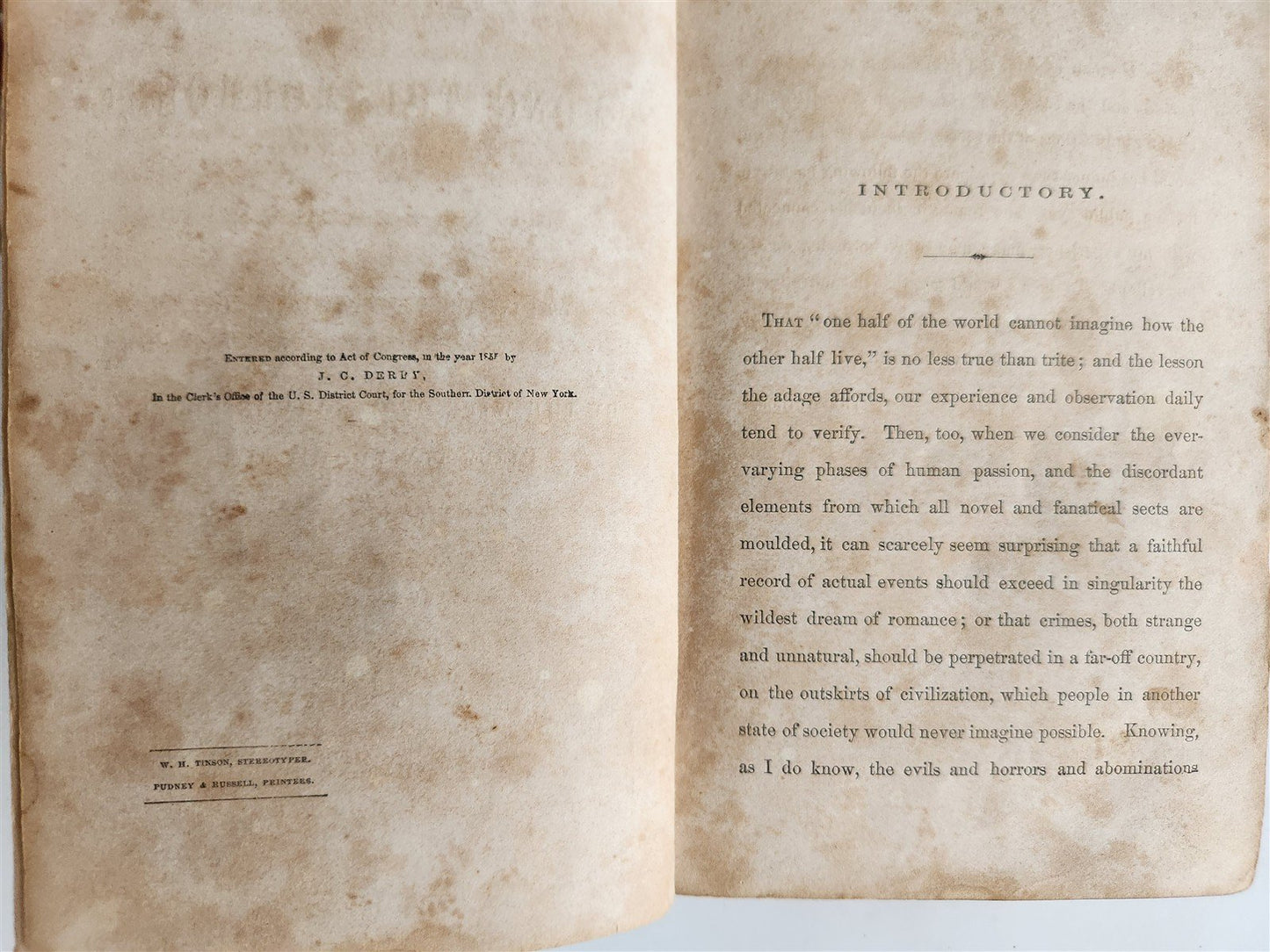 1856 FEMALE LIFE AMONG THE MORMONS in ENGLISH antique AMERICANA