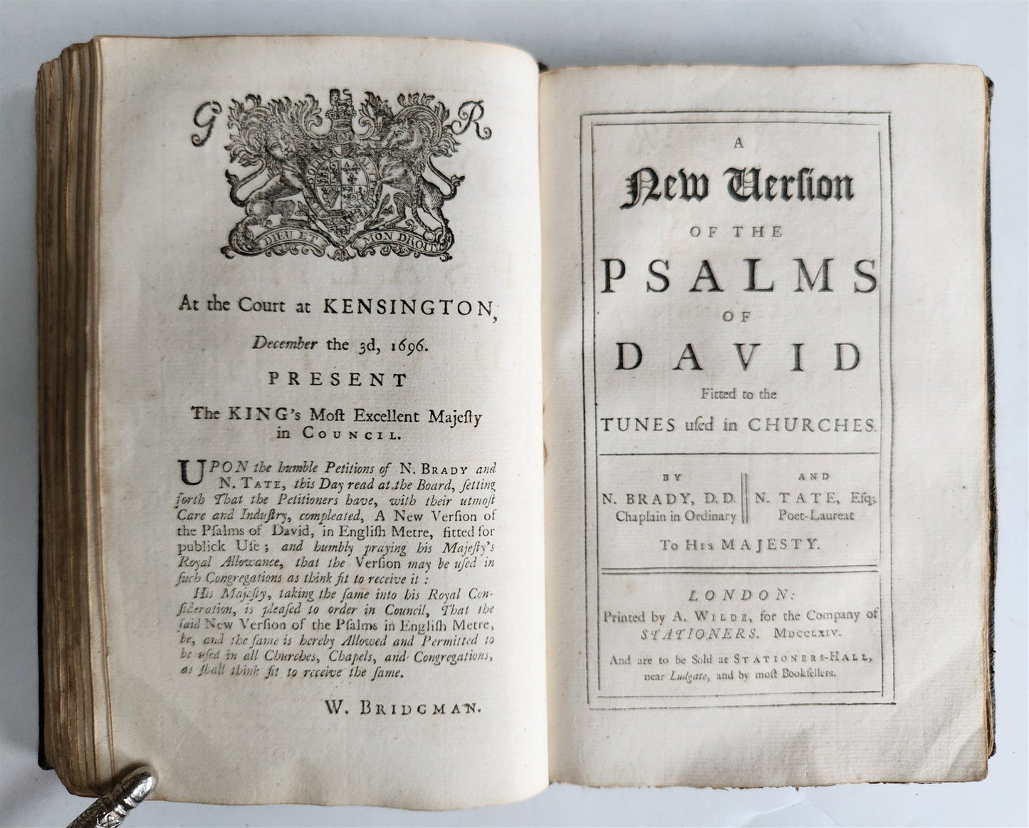 1764 BOOK OF COMMON PRAYER in ENGLISH antique