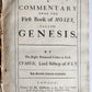 1698 Commentary Upon the First Book of Moses, Called Genesis in ENGLISH antique