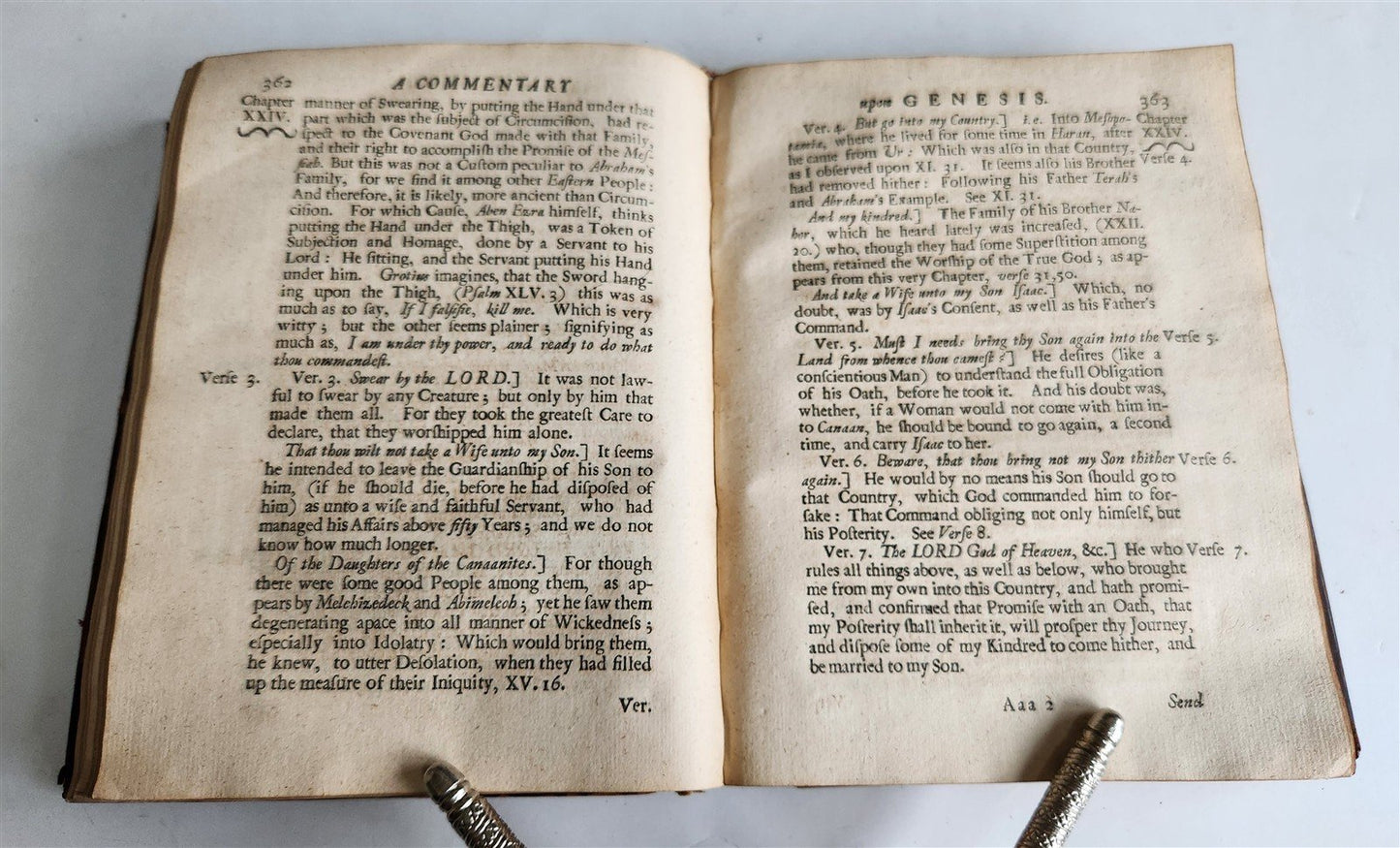 1698 Commentary Upon the First Book of Moses, Called Genesis in ENGLISH antique