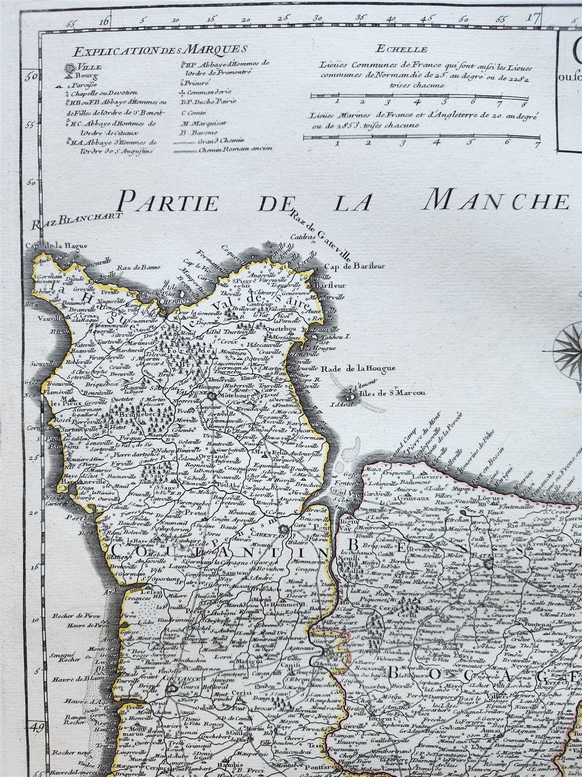 1716 MAP of NORMANDIE FRANCE antique